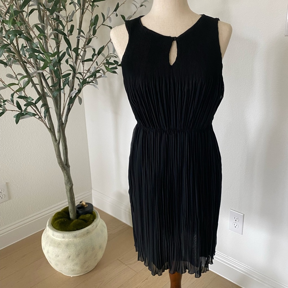 Zara Basic Black Pleated Dress